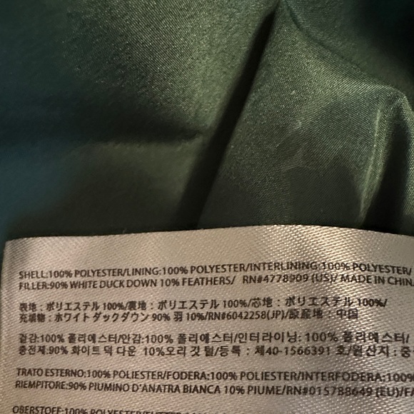 Orolay Green Down Puffer Jacket zippered pockets Size M - Picture 4 of 8